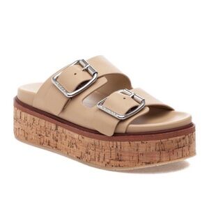 NWT J/SLIDES BELINDA Sand Leather Sandal